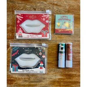 The Simple Joy Co Holiday Lip Care Set 2 Lip Masks 2 Lip Balms Nail file